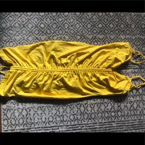 singed yellow cocktail dress